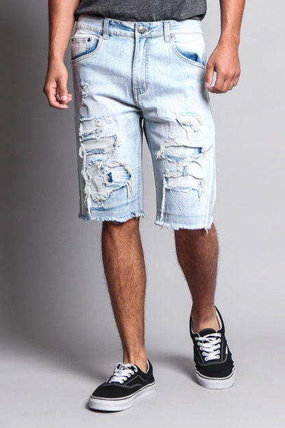 Men's Distressed Tape Shorts