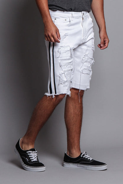 Men's Distressed Tape Shorts
