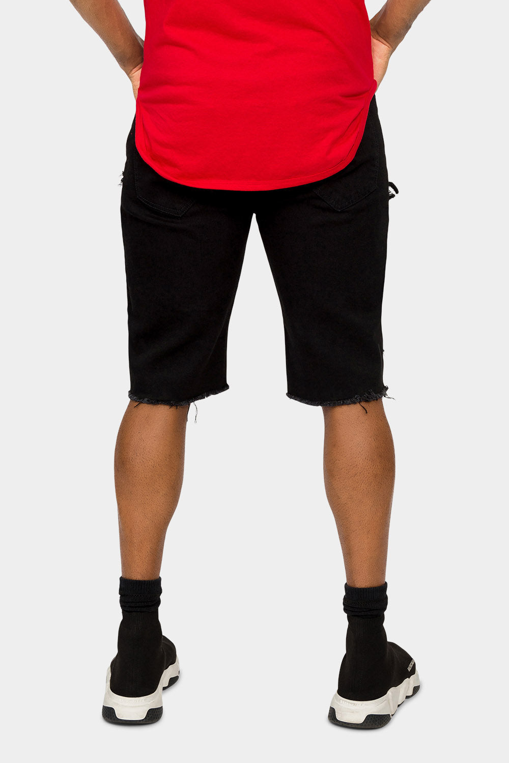 Ripped Bandana Repair Denim Shorts
