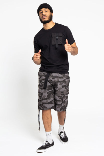 Belted Camo Cargo Shorts