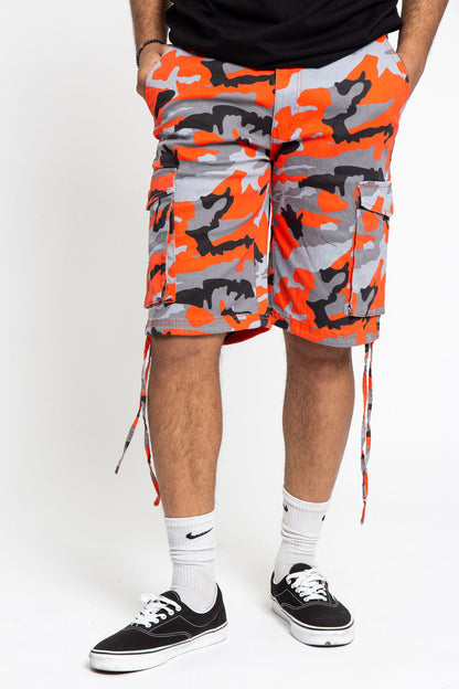 Belted Camo Cargo Shorts