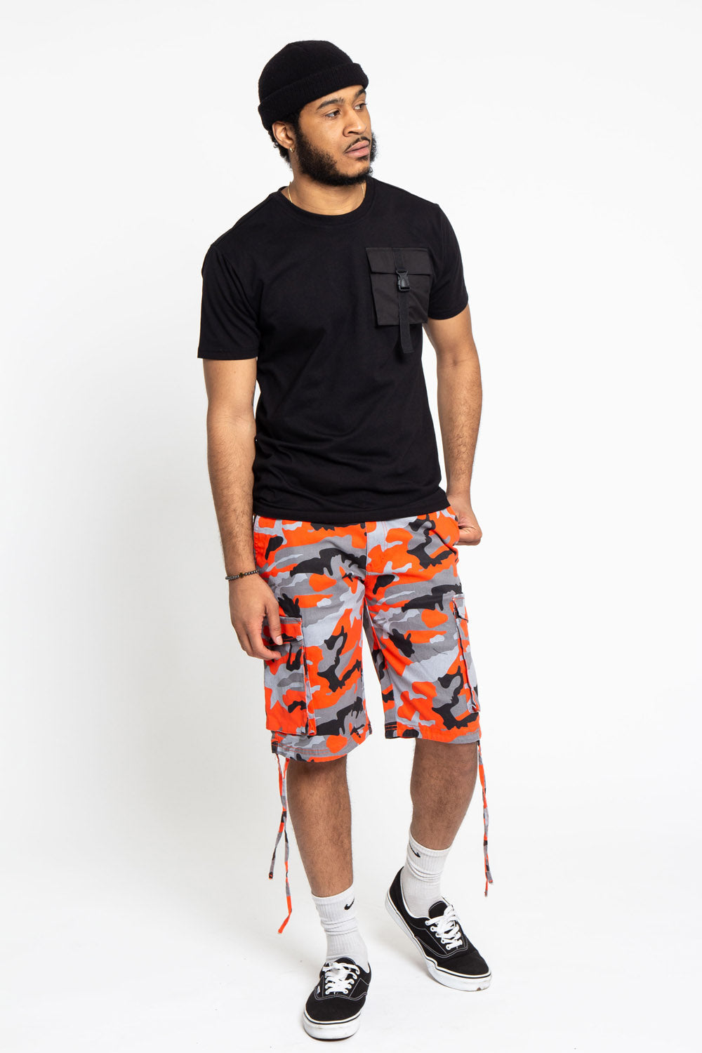 Belted Camo Cargo Shorts
