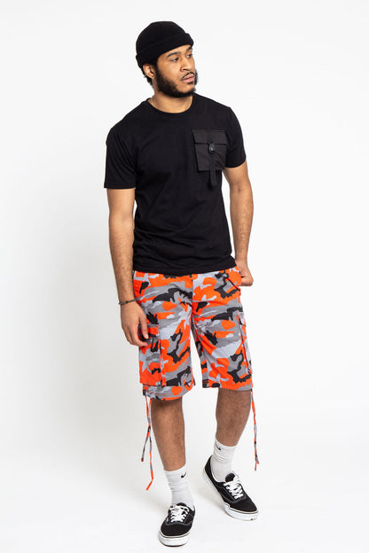 Belted Camo Cargo Shorts