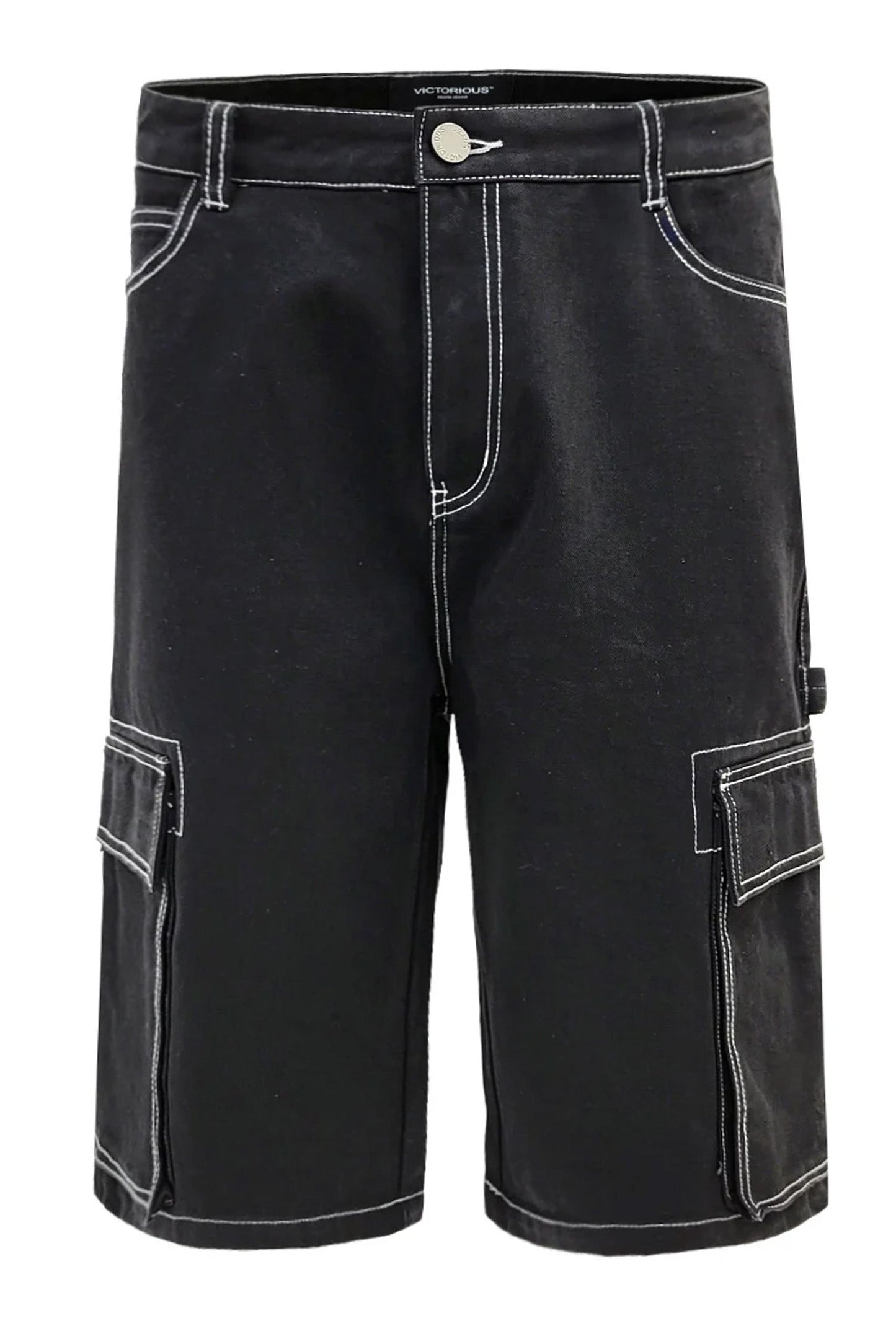 Men's Contrast Stitch Baggy Cargo Shorts