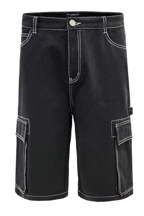 Men's Contrast Stitch Baggy Cargo Shorts