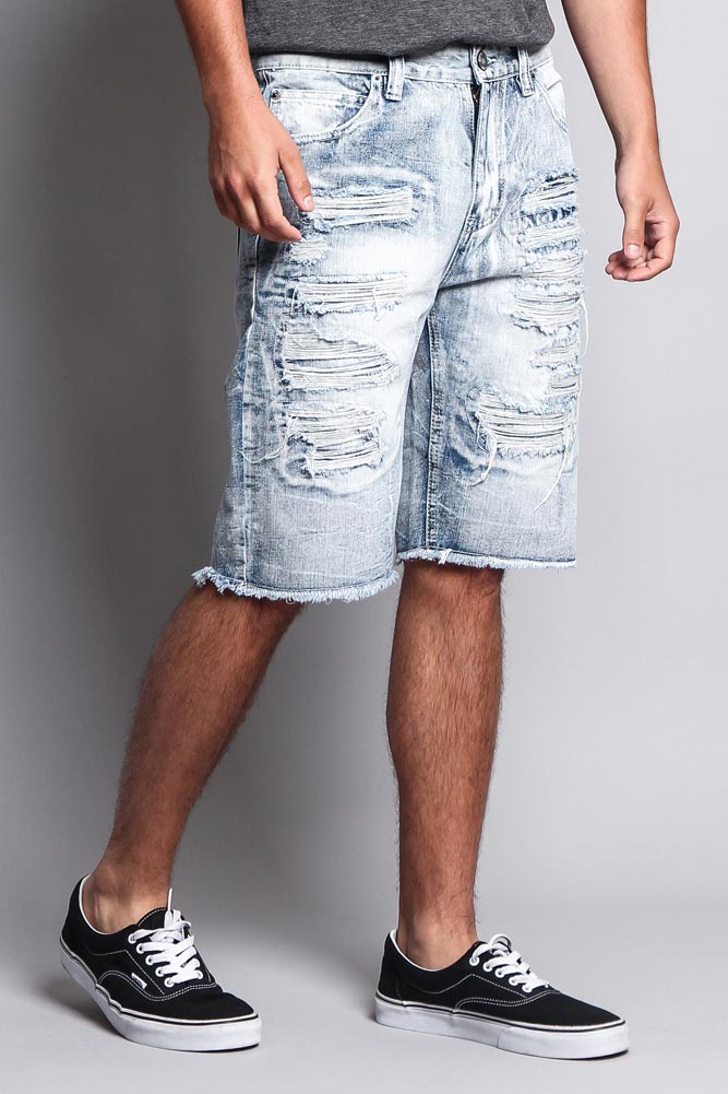 Men's Faded Distressed Shorts