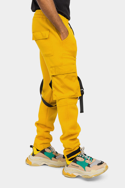 Adjustable Buckle Strap Cargo Sweatpants