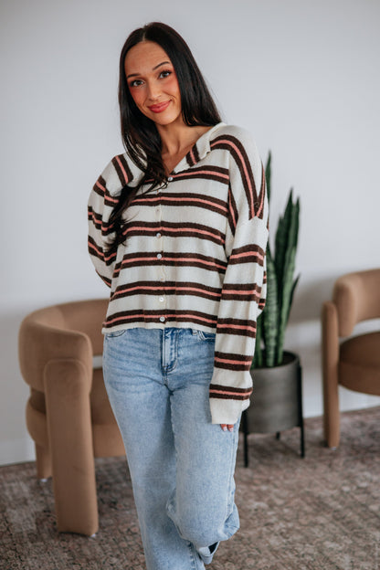 Teddy Striped Cardigan