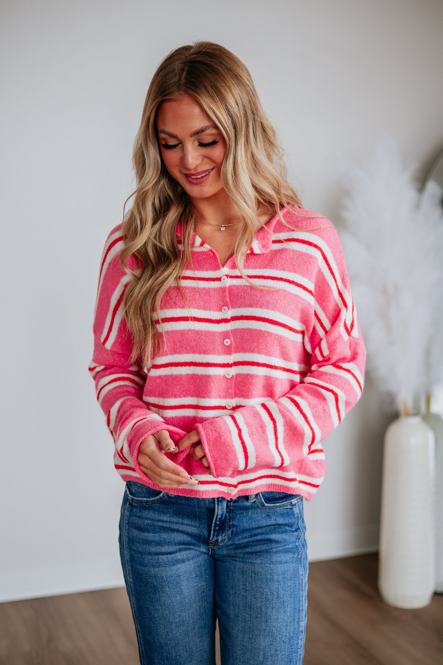 Teddy Striped Cardigan