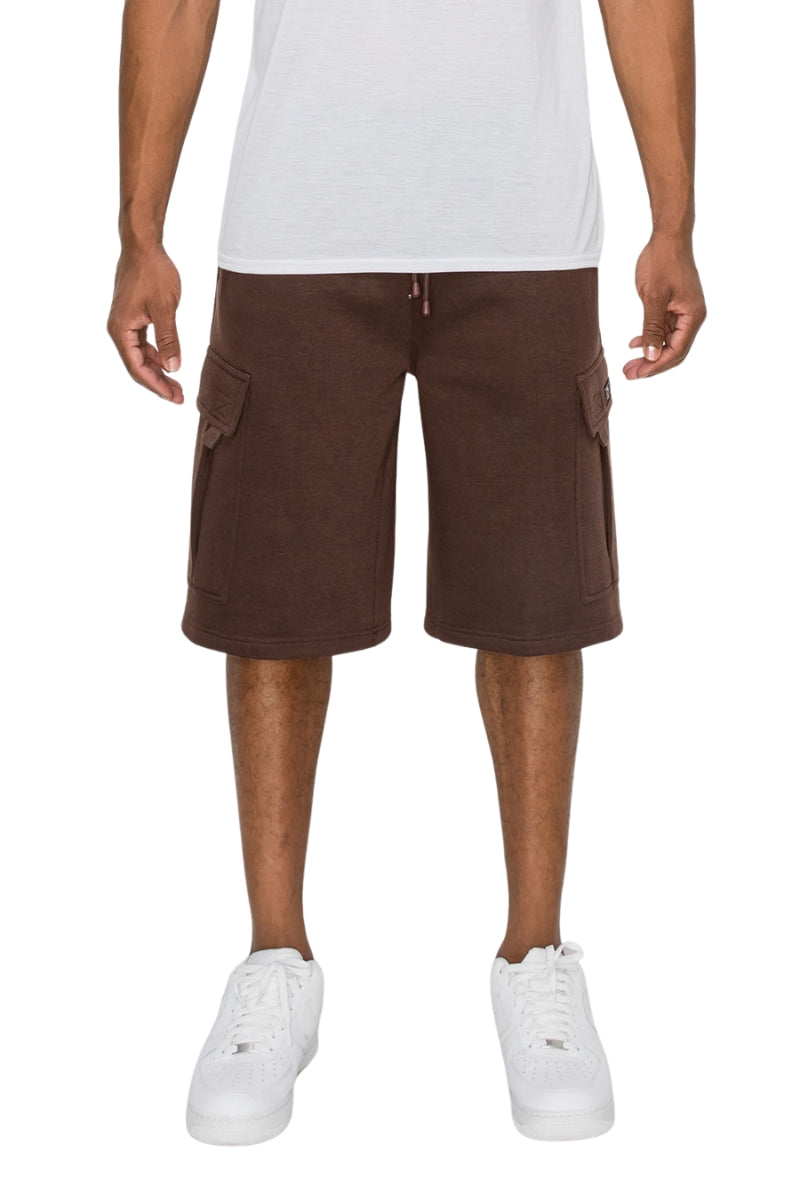 RESTRICT Baggy Fit Cargo Fleece Shorts