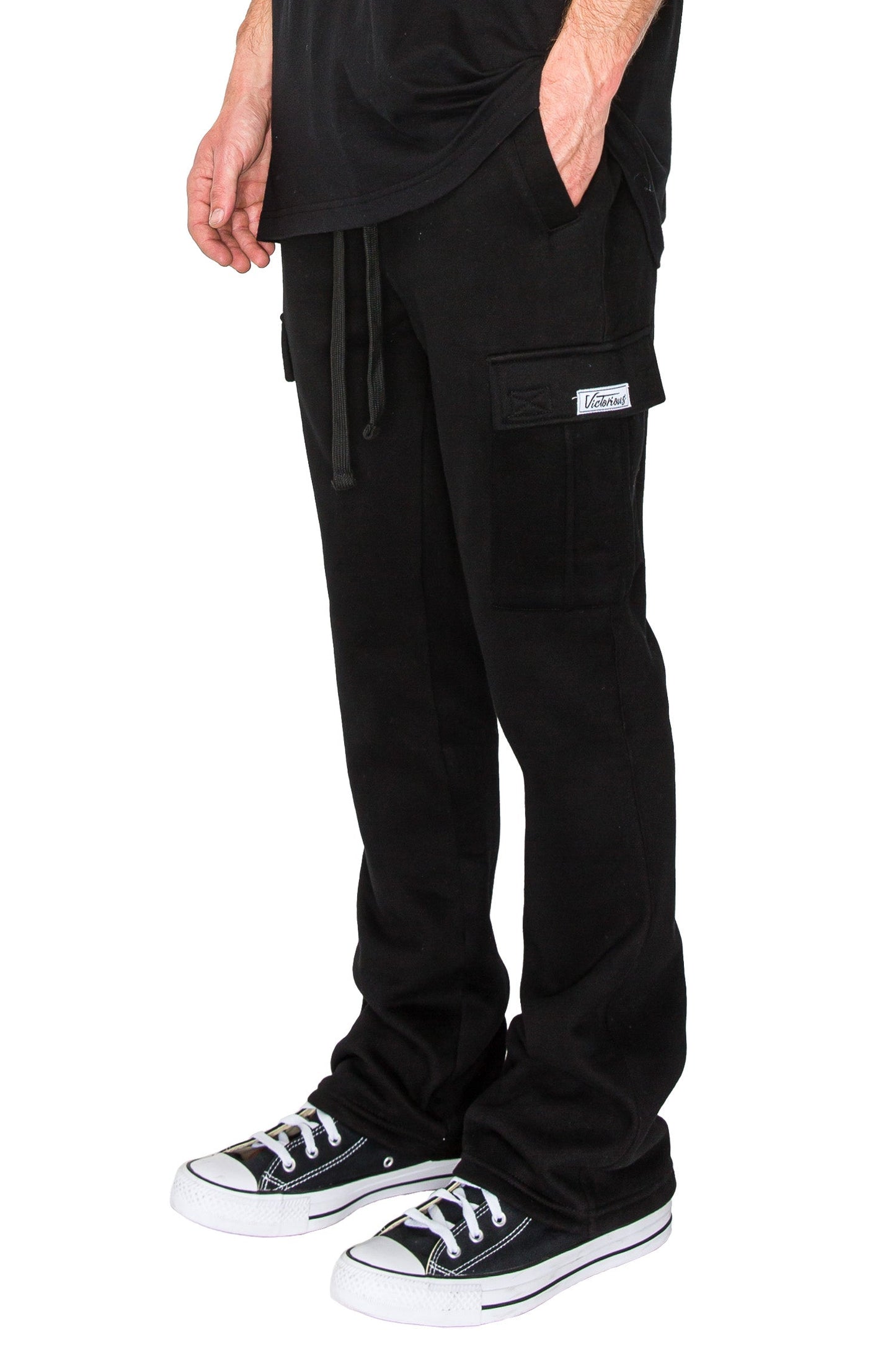 Men's Essential Flared Cargo Fleece Sweat Pants