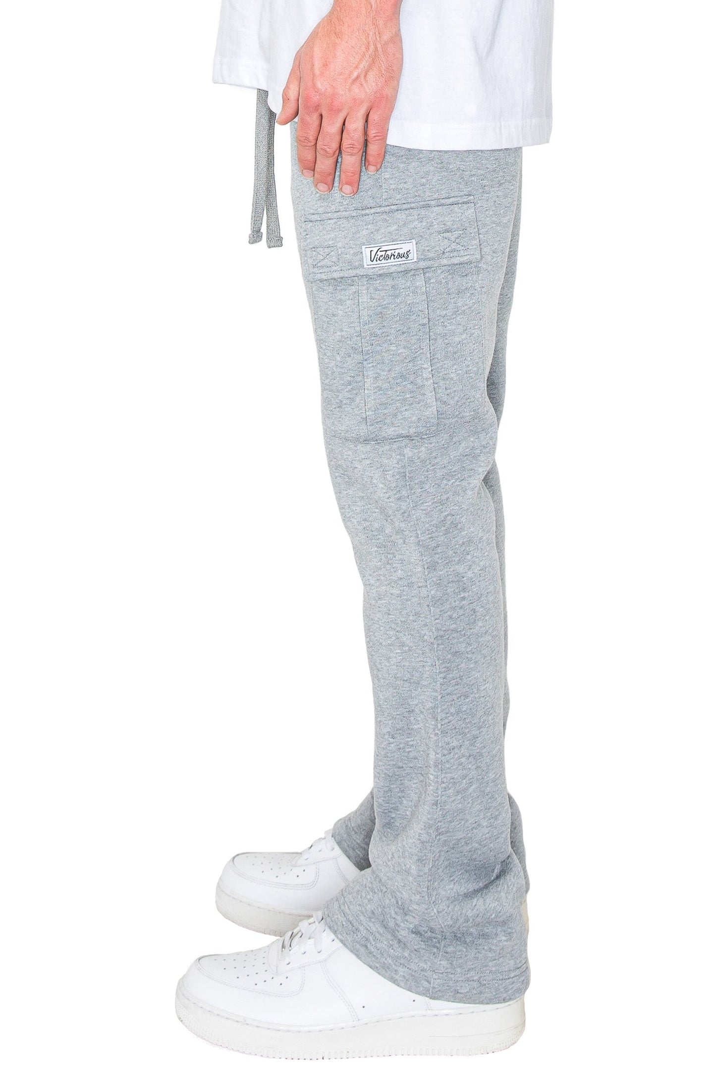 Men's Essential Flared Cargo Fleece Sweat Pants