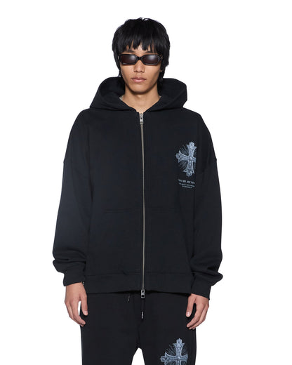 FALSE IDOLS EKCESS ZIP HOODIE JET BLACK