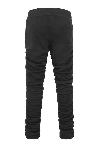 Men's Slim Flare Ruched Fleece Sweat Pants