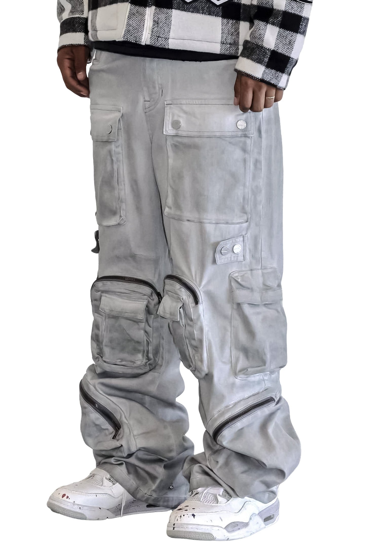 Men's Y2k Wide Fit Utility Cargo Baggy Denim Pants