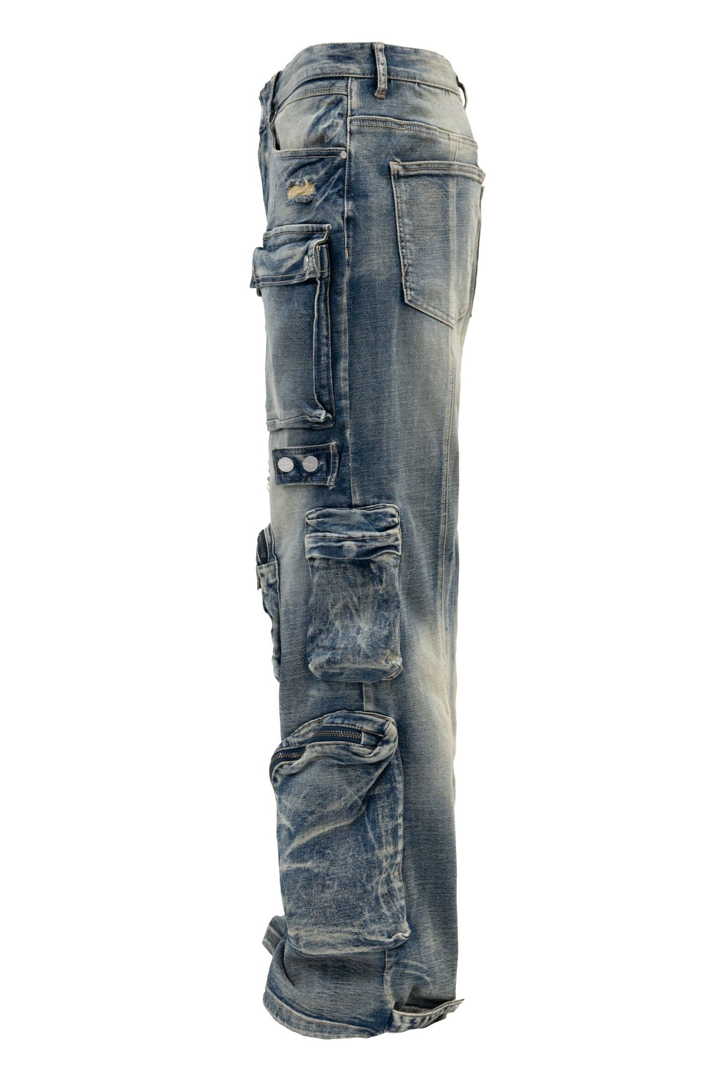 Men's Premium Vintage Multi Cargo Baggy Jeans