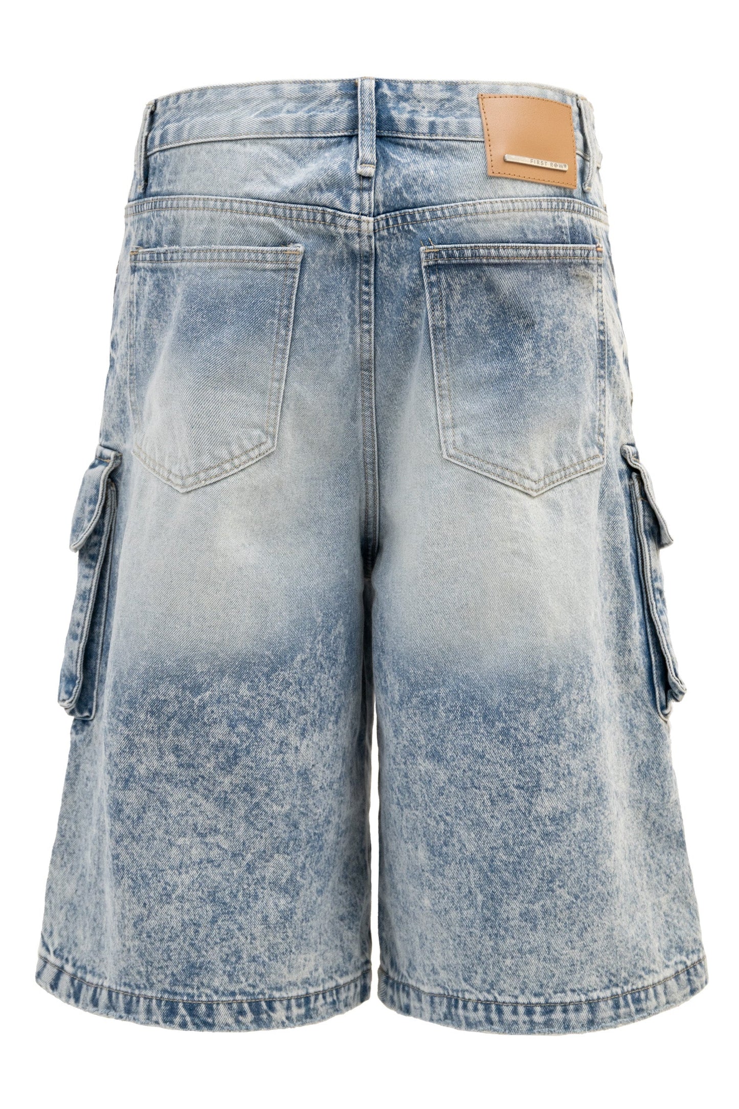 Men's Utility Acid Washed Baggy Cargo Denim Shorts