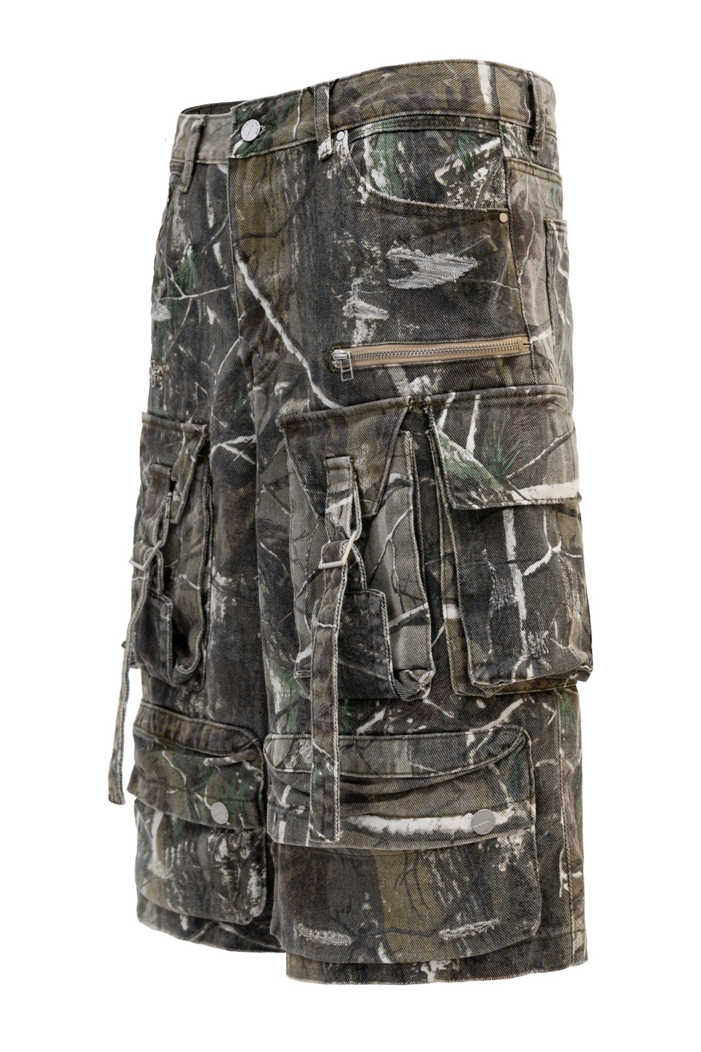 Men's Utility Forest Camo Print Baggy Cargo Shorts