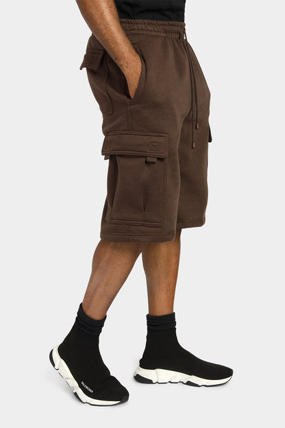 Men's Solid Fleece Heavyweight Cargo Shorts