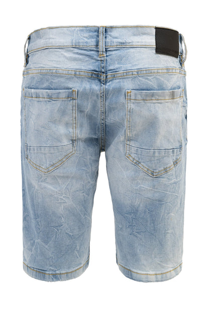 Men's Slim Distressed Patched Operator Denim Shorts