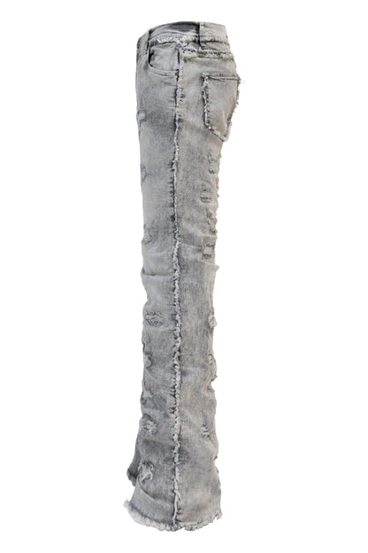 Men's No End Distressed Stacked Denim Jeans