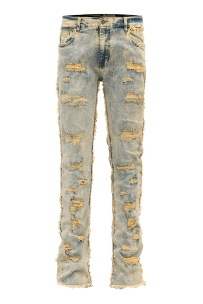 Men's No End Distressed Stacked Denim Jeans