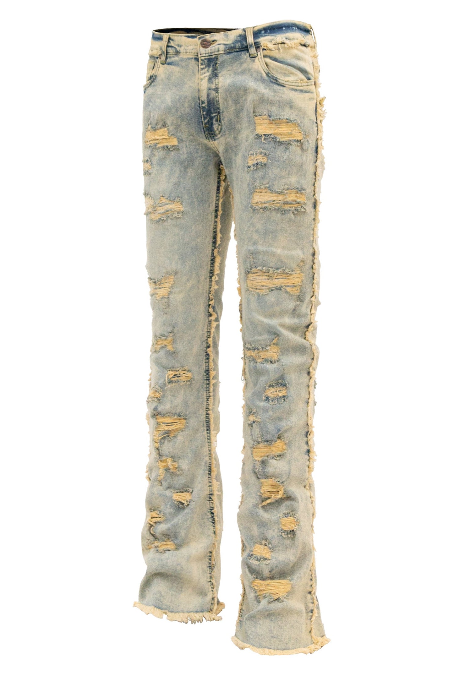 Men's No End Distressed Stacked Denim Jeans