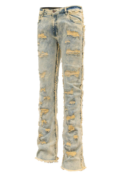 Men's No End Distressed Stacked Denim Jeans