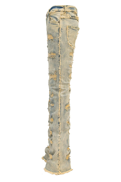 Men's No End Distressed Stacked Denim Jeans