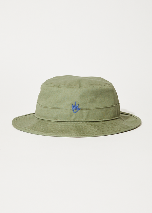 AFENDS Mens Flame - Bucket Hat - Olive