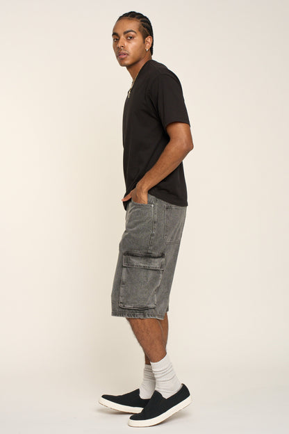 Baggy Fit Cargo Denim Shorts