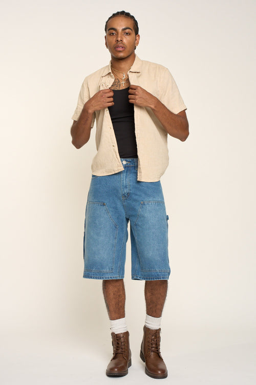 Baggy Fit Carpenter Denim Shorts