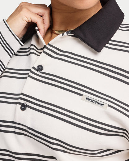 Womens Striped Rugby Polo Shirt