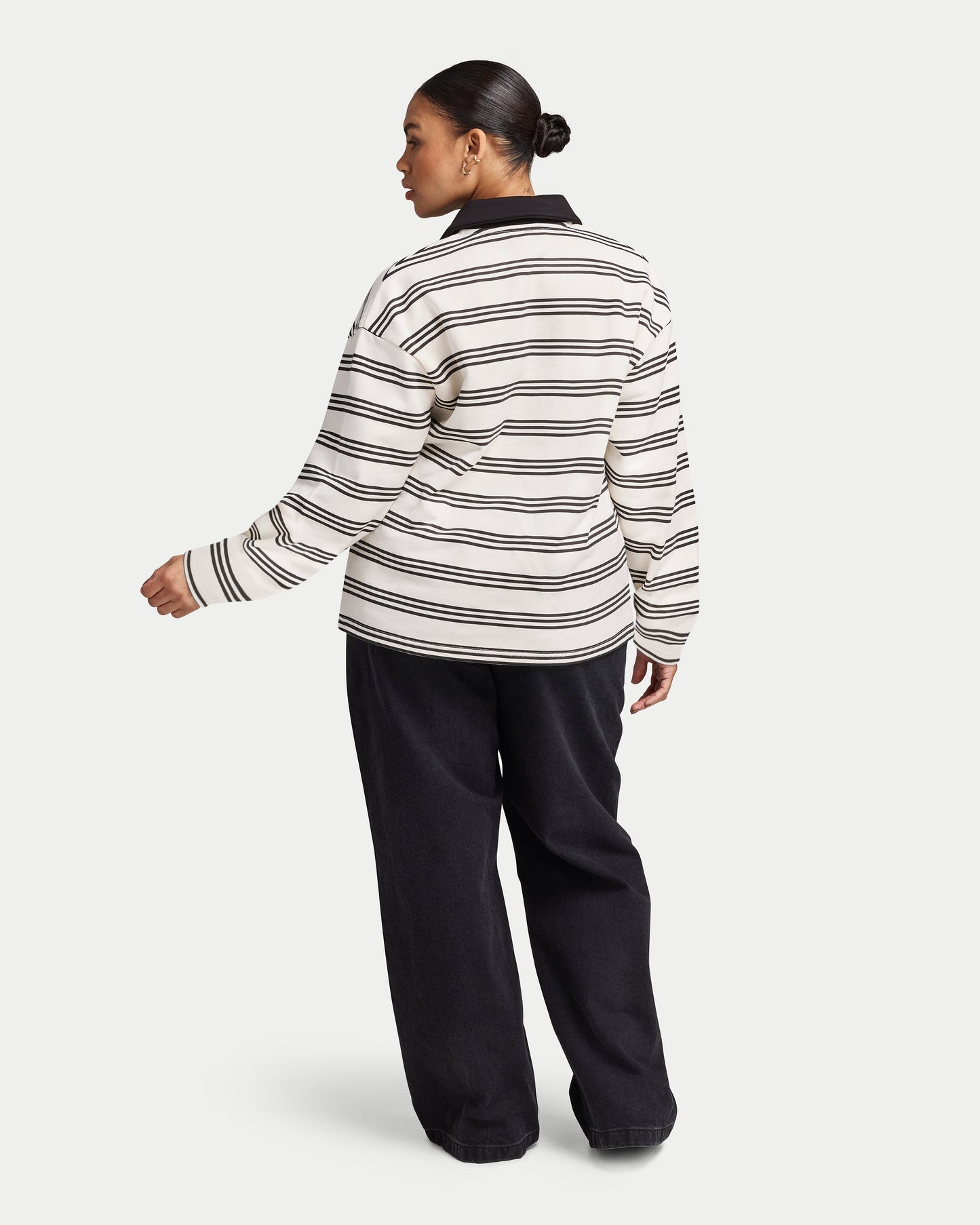 Womens Striped Rugby Polo Shirt