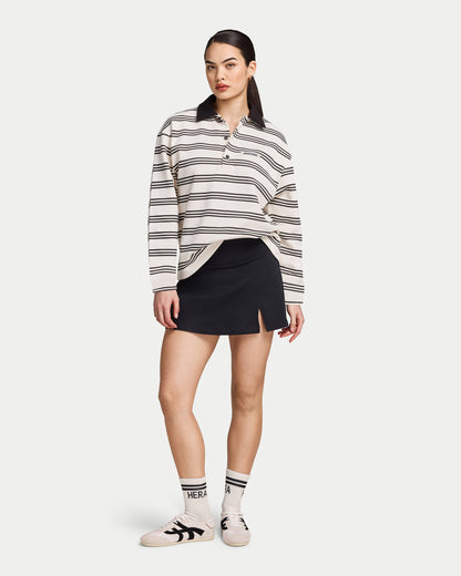 Womens Striped Rugby Polo Shirt