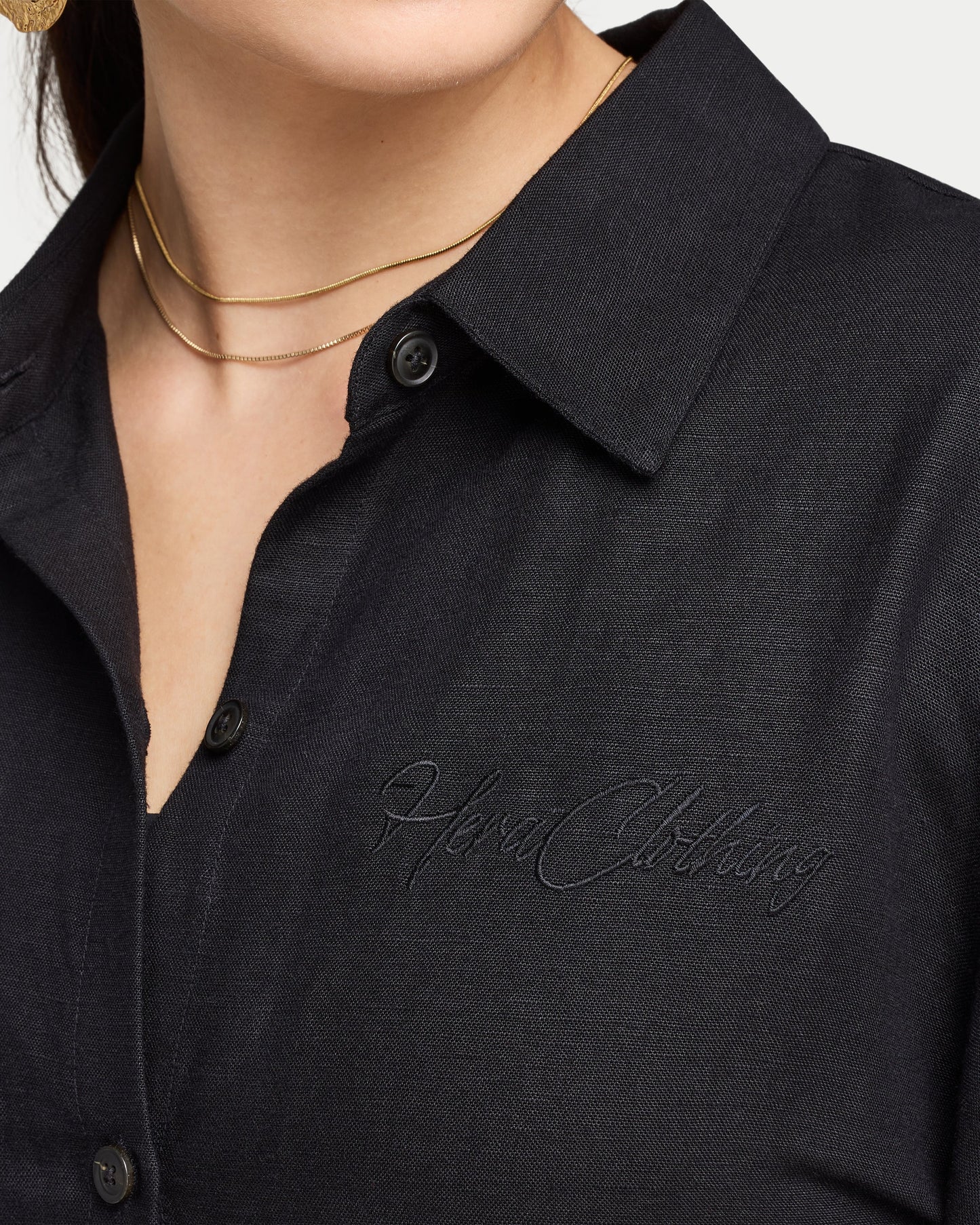 Womens Resort Linen Dual-Wear Shirt