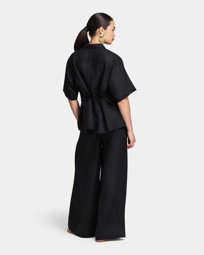 Womens Resort Linen Dual-Wear Shirt