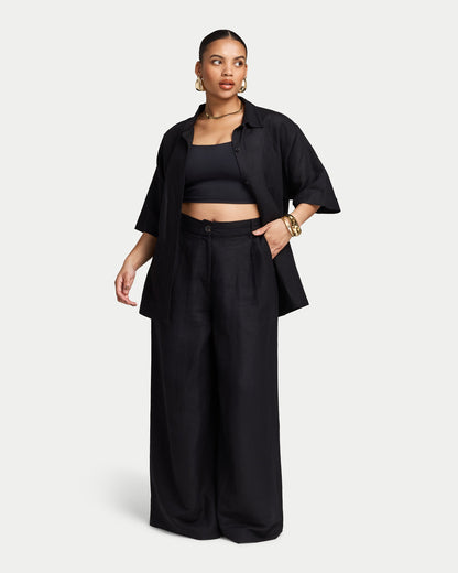 Womens Resort Linen Dual-Wear Shirt