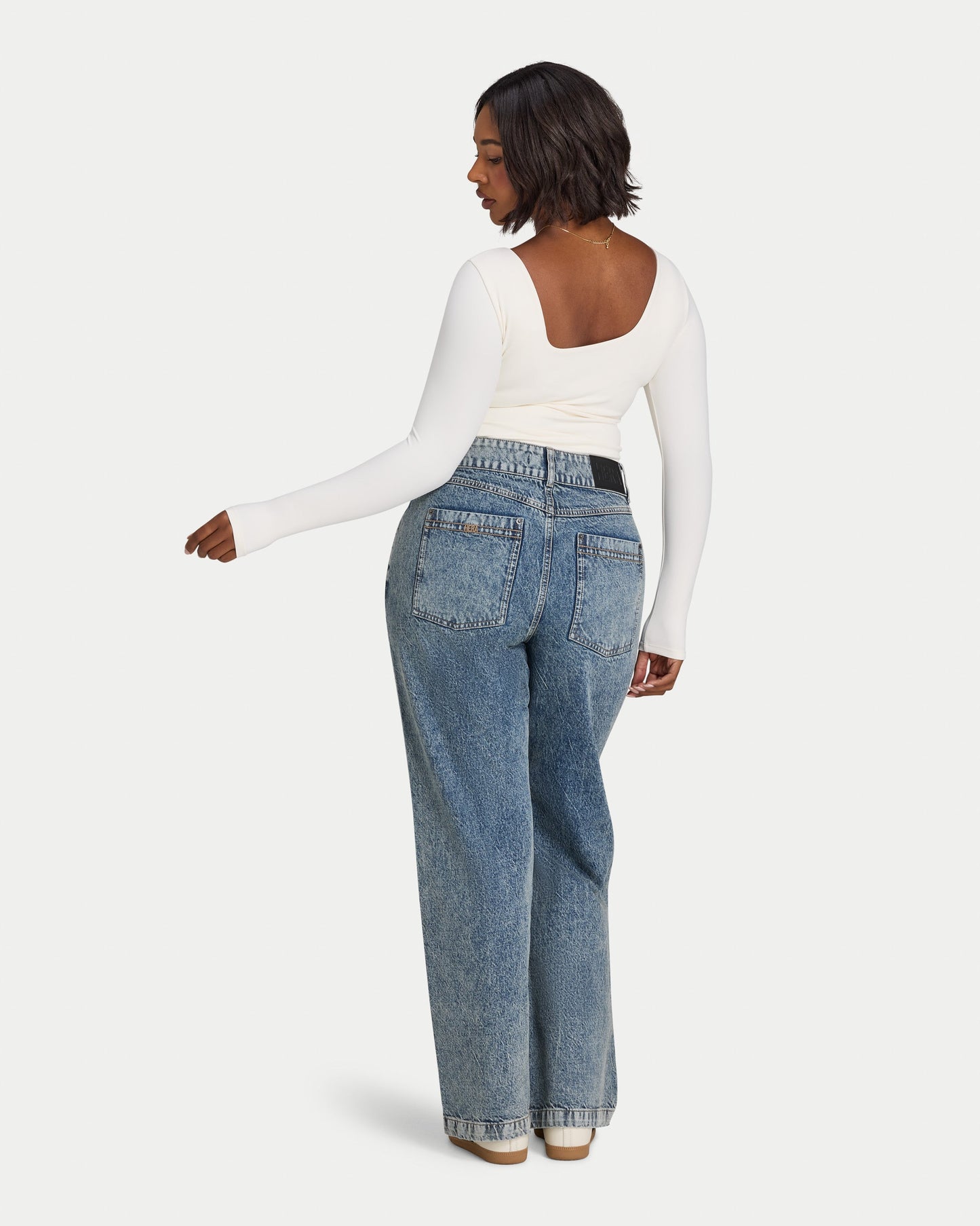Womens Essential Dual Wear Long Sleeve Top