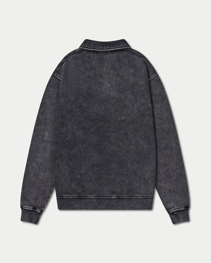 Mens Signature Washed Oversized 1/4 Zip Sweatshirt