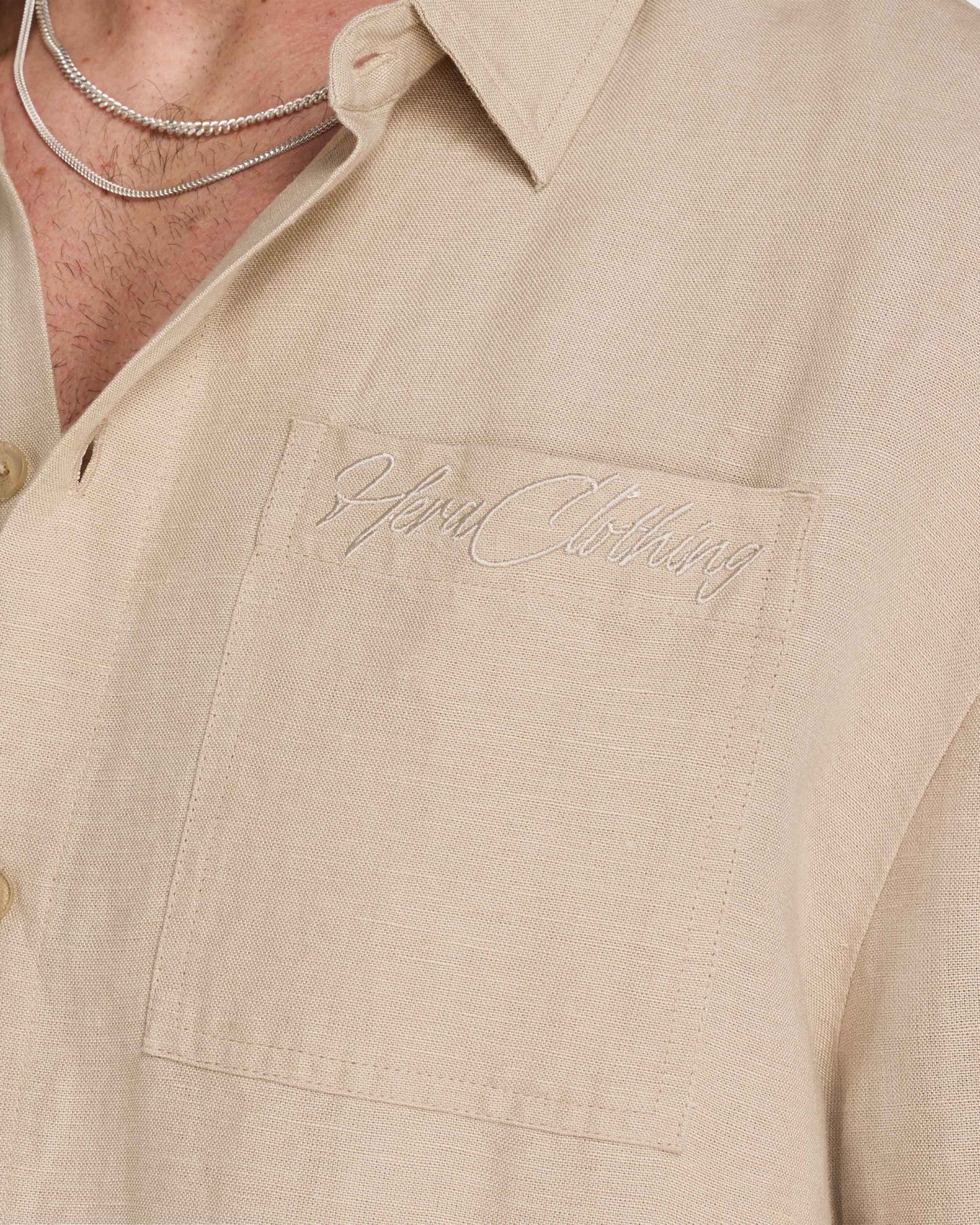 Mens Linen Short Sleeve Shirt