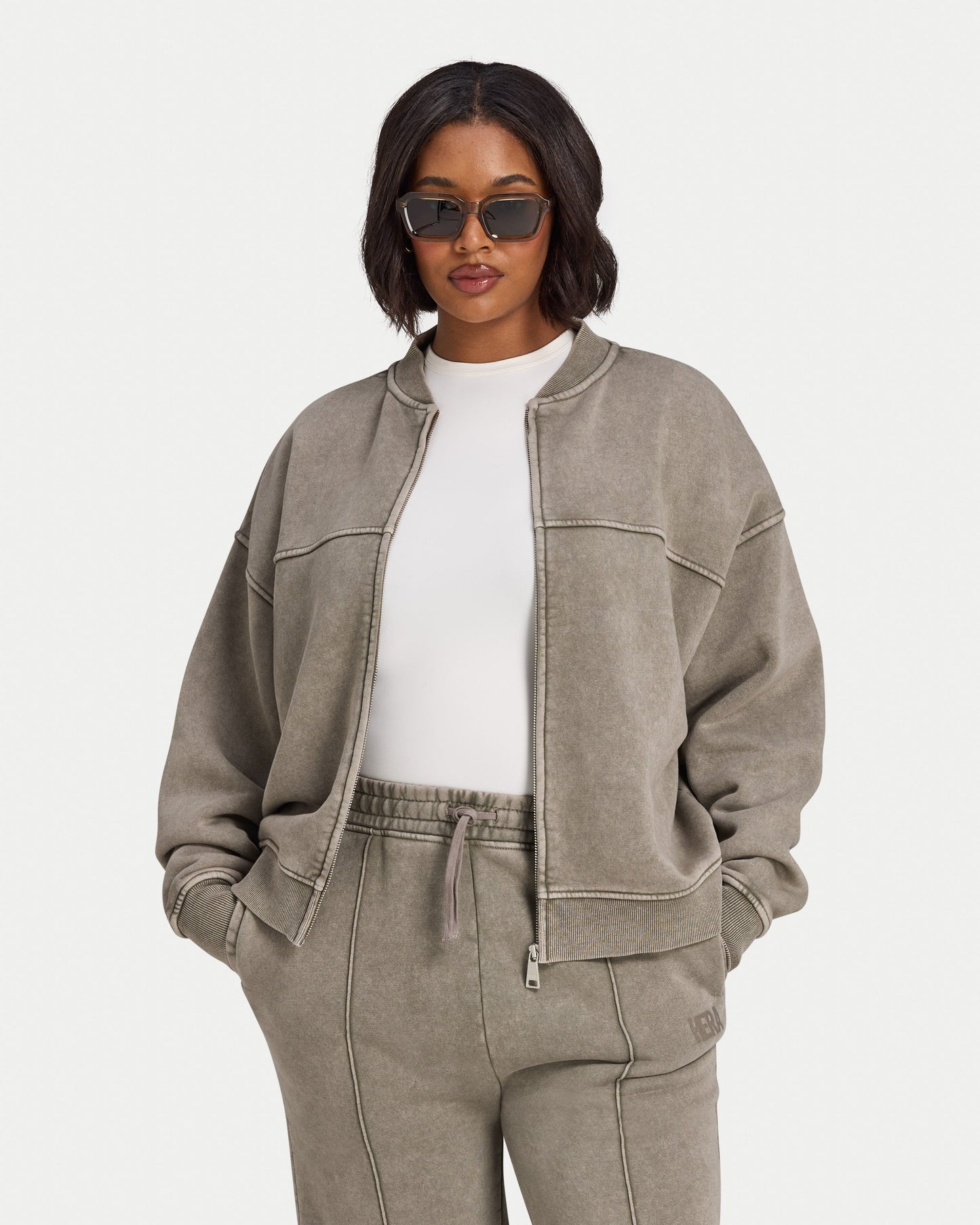 Womens Signature Washed Bomber Jacket
