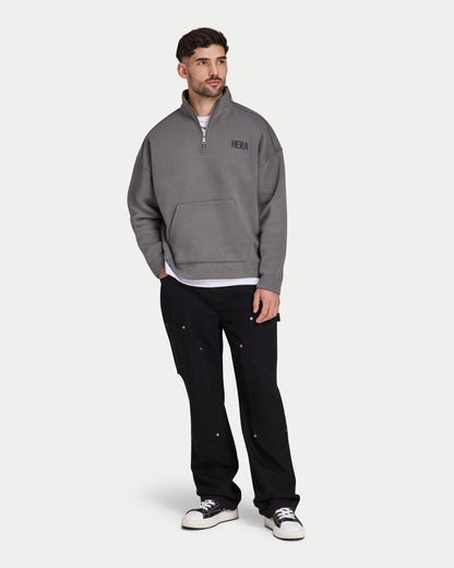 Mens Staple Oversized ¼ Zip Sweatshirt