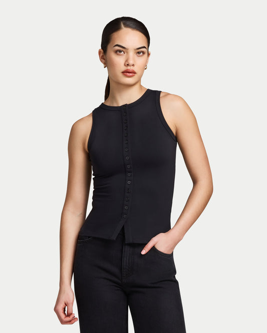 Womens Essentials Button Top