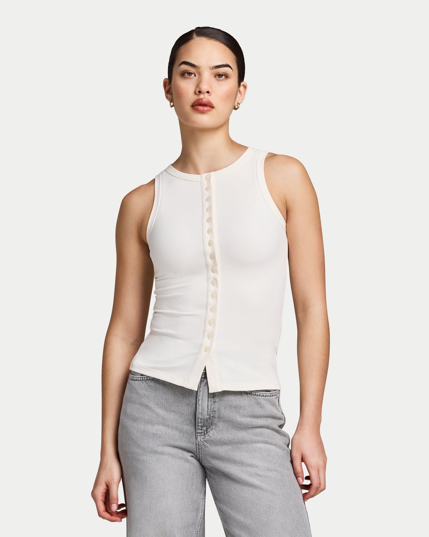 Womens Essentials Button Top