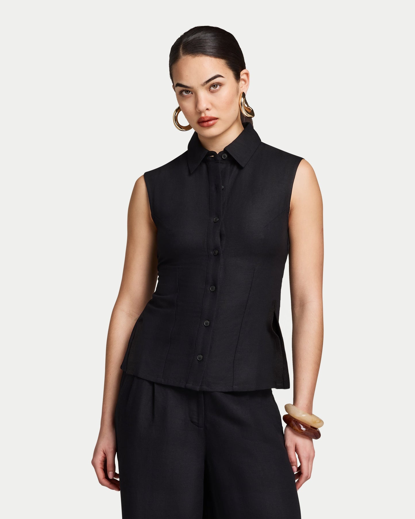 Womens Resort Linen Waistcoat