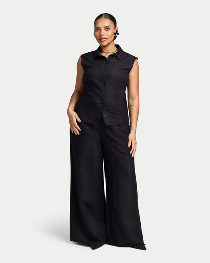 Womens Resort Linen Waistcoat