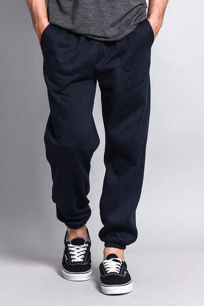 Basic Solid Color Fleece Sweatpants