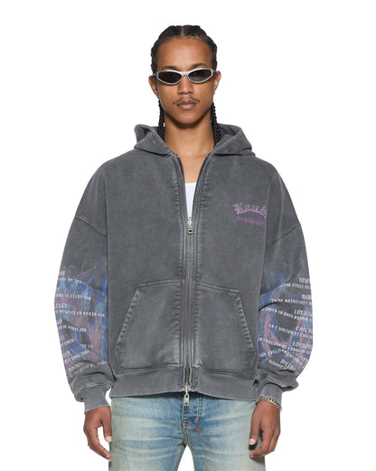 FALLEN EKCESS ZIP HOODIE FADED BLACK
