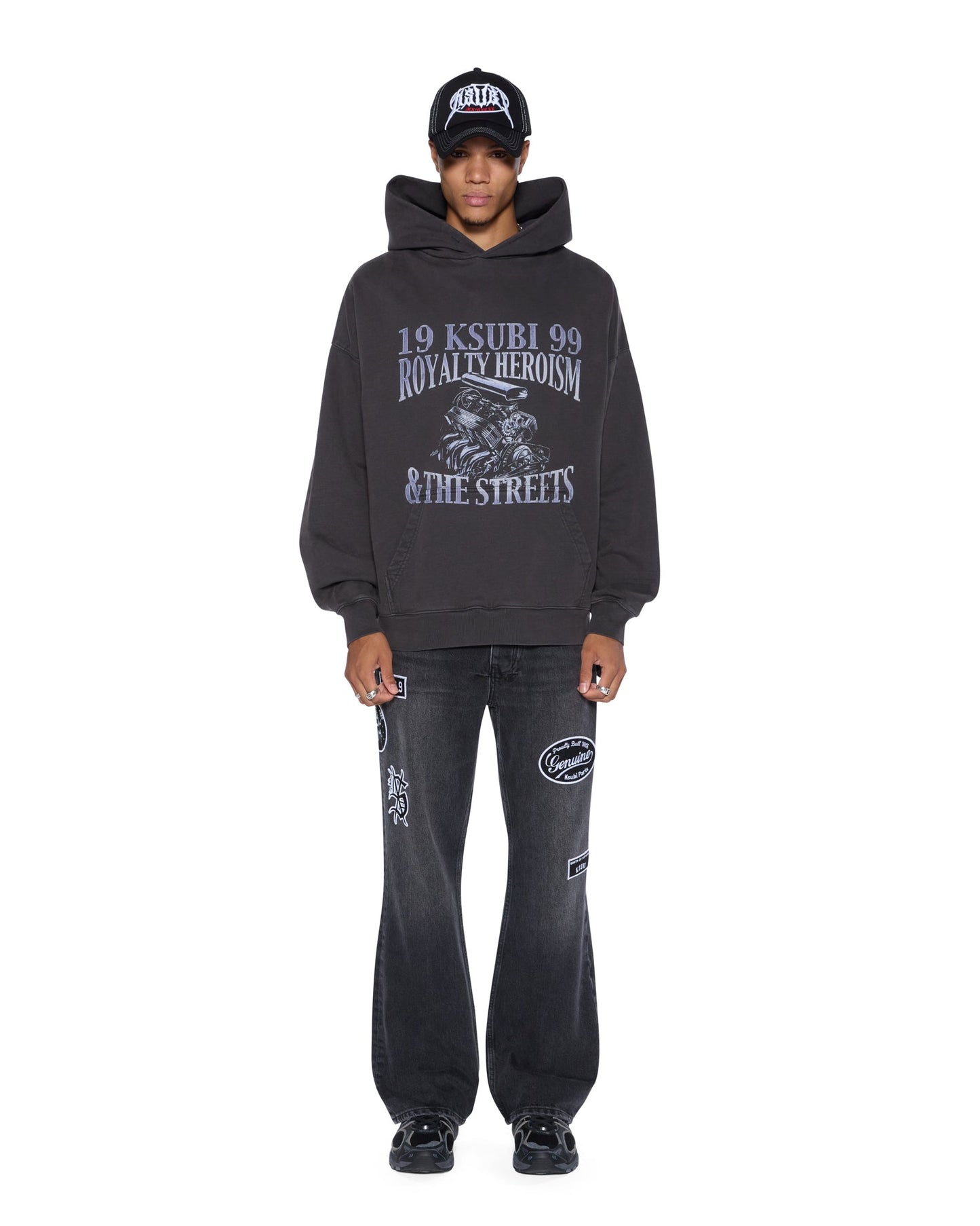 ENGINE EKCESS HOODIE FADED BLACK